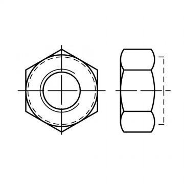 Гайка ISO 10512 шестигранная с нейлоновым кольцом