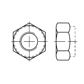 Гайка М12 шестигранная, самоконтрящаяся, с нейлоновым вкладышем, сталь DIN 985
