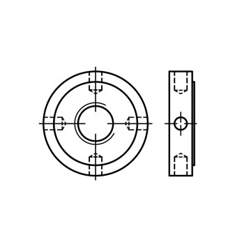 Гайка 12х1,5 круглая, с радиальными отверстиями, сталь DIN 1816