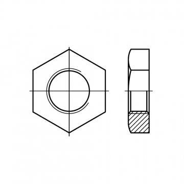 Гайка UNC 1 трубная низкая шестигранная, латунь DIN 431