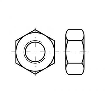 Гайка UNC 1 1/8 шестигранная с фаской, сталь DIN 555