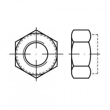 Гайка М10 x 1,25 шестигранная самоконтрящаяся цельнометаллическая, сталь 10.9, цинк DIN 6925