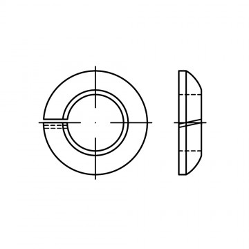 Кольцо 16,5 пружинное, форма С, сталь, цинк DIN 74361