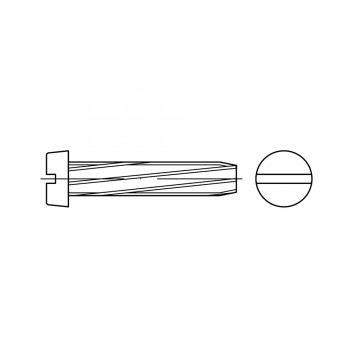 Винт 3х6 самонарезающий цилиндр прямой шлиц, сталь, цинк DIN 7513