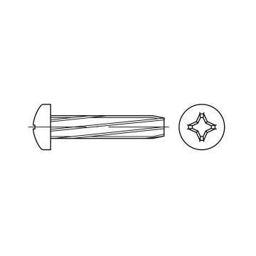 Винт 3х6 самонарезающий полукруг крестообразный шлиц РН, сталь, цинк DIN 7516