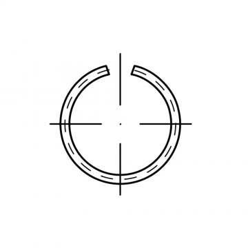 Кольцо 16 стопорное форма В, сталь DIN 7993