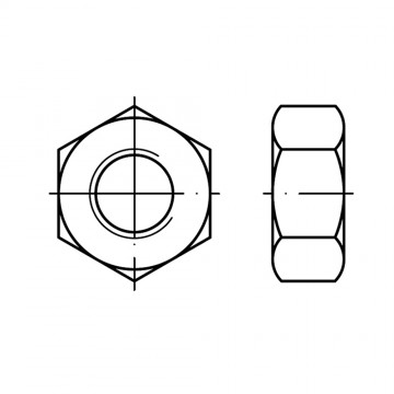 Гайка М10 шестигранная, левая резьба, сталь 8.8 DIN 934