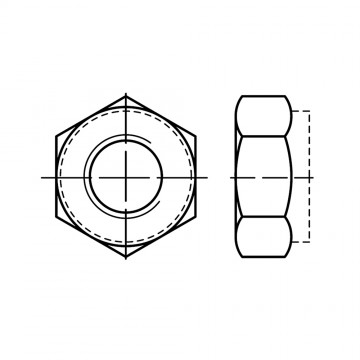 Гайка 12 шестигранная, самоконтрящаяся, сталь, цинк желтый DIN 980