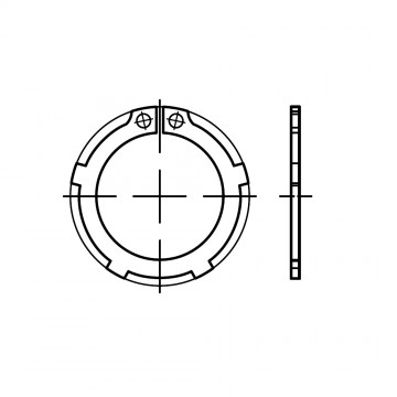 Кольцо 45 стопорное, пружинное, наружное, сталь DIN 983