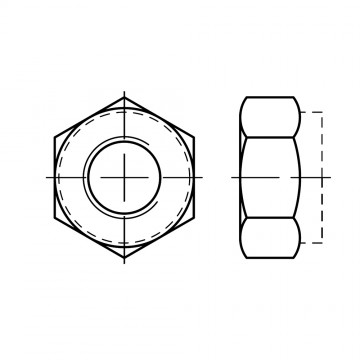 Гайка 10 шестигранная с нейлоновой вставкой, сталь, цинк ISO 10511