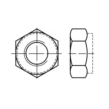 Гайка 10 шестигранная цельнометалическая, сталь, цинк ISO 10513