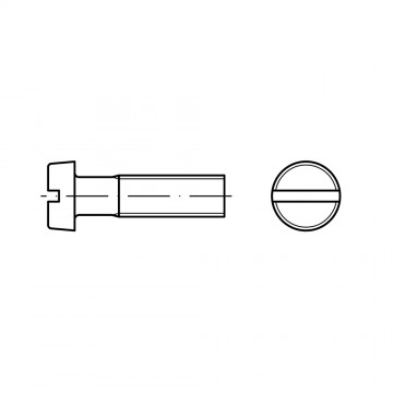 Винт 3х6 цилиндр прямой шлиц, латунь, никель ISO 1207
