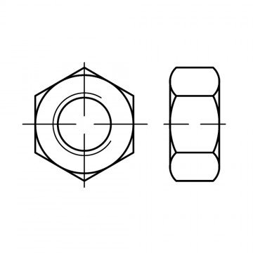 Гайка 36 шестигранная, левая резьба, сталь, цинк ISO 4032