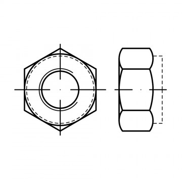 Гайка 24 шестигранная с нейлоновым вкладышем, сталь, цинк ISO 7040