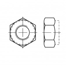 Гайка ISO 10511 шестигранная с нейлоновой вставкой
