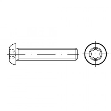 Винт ISO 7380-1 с полукруглой головкой TORX