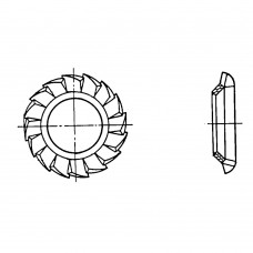 Шайба ГОСТ 10464-81 стопорная с наружными зубьями под винты с потайной и полупотайной головкой с углом 90
