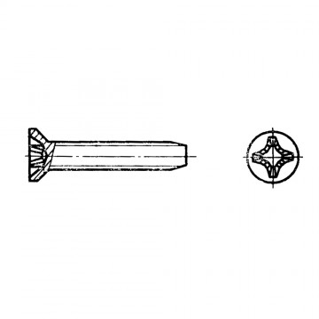 Винт ГОСТ 10619-80 самонарезающий с потайной головкой крестообразный шлиц