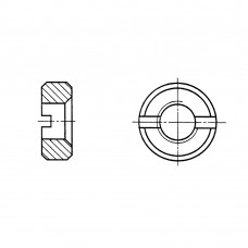 Гайка ГОСТ 10657-80 круглая со шлицем на торце