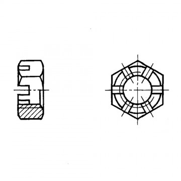 Гайка ГОСТ 5919-73 шестигранная прорезная и корончатая низкая