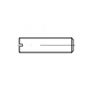 Винт М5х5 установочный стопорный, прямой шлиц, плоский конец, сталь DIN 551