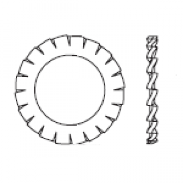 Шайба 12 стопорная, с внешними зубцами, сталь DIN 6798 A