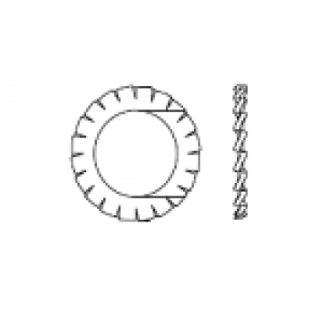 Шайба 19 стопорная, с внешними зубцами, сталь, цинк DIN 6798 A