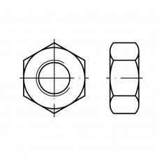 DIN 934 Гайка М8 шестигранная, латунь, никель