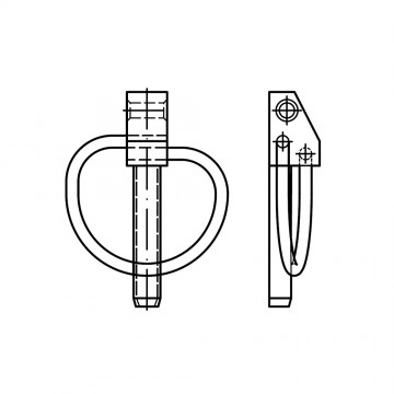 Шплинт 4,5х42 быстросъемный с кольцом, сталь, цинк DIN 11023