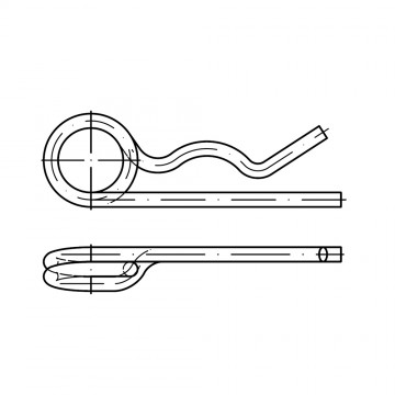 Шплинт 7/34,1-45 пружинный, игольчатый, сталь, цинк DIN 11024