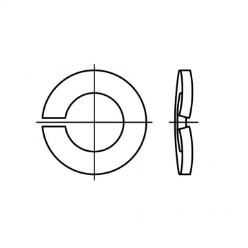 Шайба 16 пружинная форма В одновитковая, сталь нержавеющая 1.4310 DIN 128