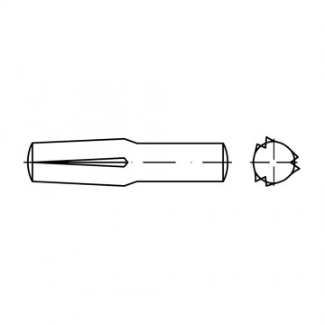 Штифт 5х28 забивной цилиндрический с насечкой, сталь DIN 1474