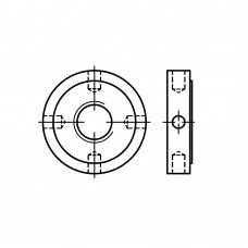 DIN 1816 Гайка 80* 2 круглая, с радиальными отверстиями, сталь