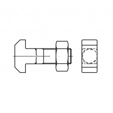 DIN 186 Болт 10* 40 крепления к пазам, станочным, сталь 4.6