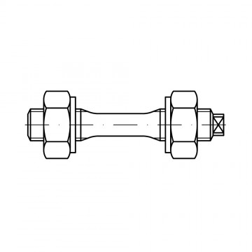 Шпилька 24х120 с утонченным стержнем, сталь 1.7709 DIN 2510