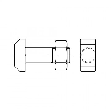 Болт 8х30 крепления к пазам T-образный, сталь 4.6 DIN 261
