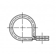 DIN 3016 Хомут 19* 20 крепежный с зажимными стяжками, сталь, цинк