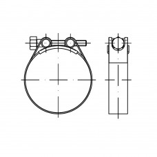 DIN 3017 Хомут 121-130/25 червячный форма С, сталь нержавеющая 1.4016