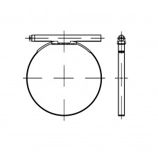 DIN 3017 Хомут 130-150/12 C7 червячный форма А, сталь нержавеющая А4