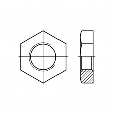 DIN 431 Гайка UNC 3/8 трубная низкая шестигранная, сталь