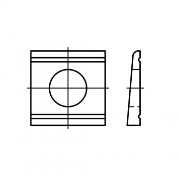 Шайба 24 косая квадратная, для швеллеров, сталь DIN 434
