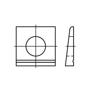 Шайба 13,5 косая квадратная, сталь DIN 435