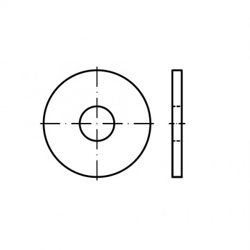 Шайба 24 плоская, увеличенная, круглое отверстие, сталь DIN 440
