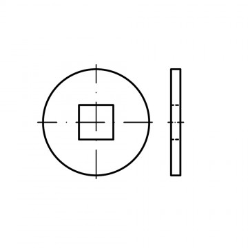 Шайба 6,6 плоская, увеличенная, квадратное отверстие, сталь DIN 440