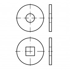 DIN 440 Шайба 6,6 плоская, увеличенная, квадратное отверстие, сталь, цинк