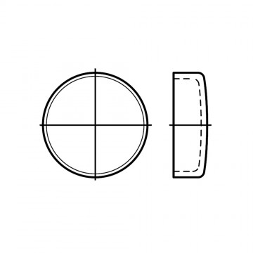 Крышка 32 для укупорки вдавливанием, сталь DIN 443