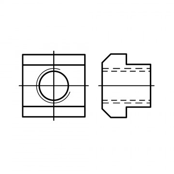Гайка 6 для Т-образных пазов, сталь DIN 508
