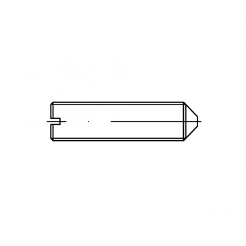 Винт М8х16 установочный стопорный, прямой шлиц, острый конец, сталь DIN 553