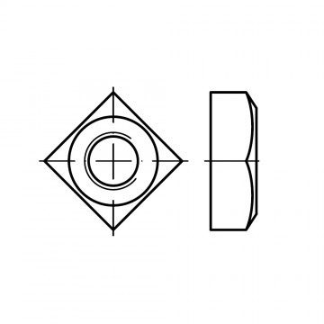 Гайка 8 квадратная с фаской, сталь DIN 557