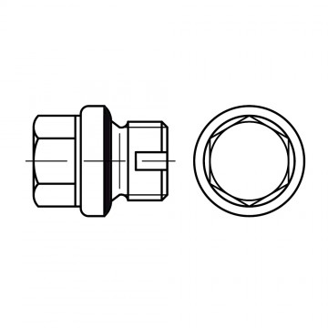 Пробка UNC 1/4 резьбовая, сталь, цинк, хром DIN 5586